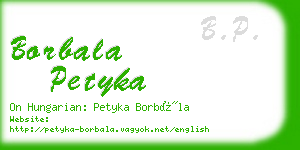 borbala petyka business card